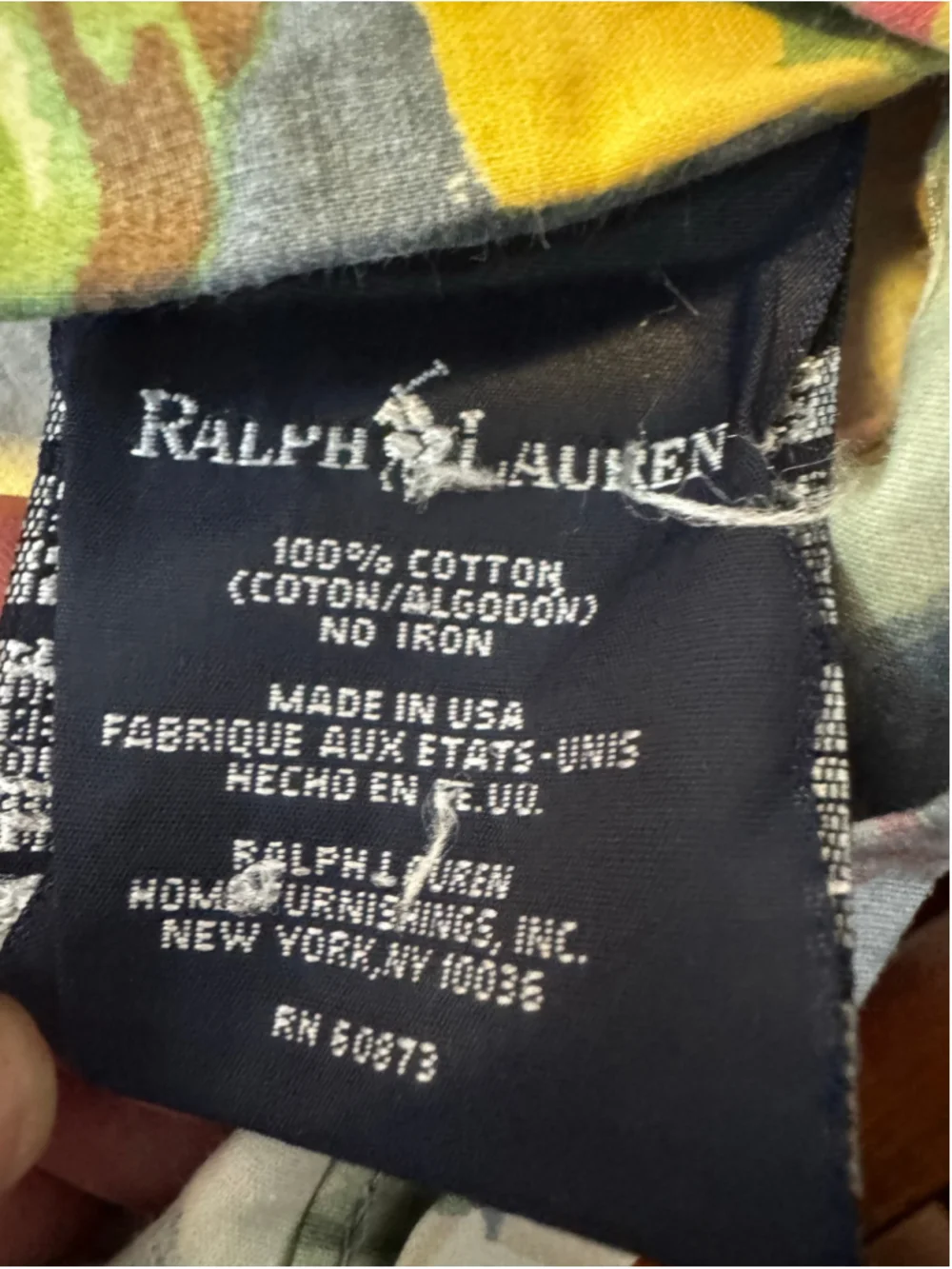 Vintage Ralph Lauren Kimberly King Duvet Cover Blue Floral Cotton Made USA